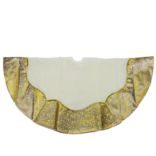 48" Metallic Gold Flourish Tree Skirt